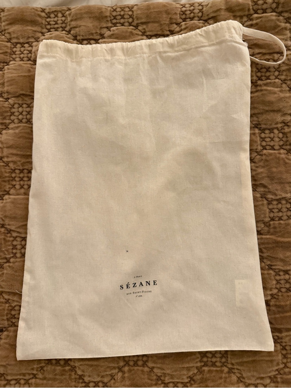 Sezane Cream Cotton Logo Dust Bag